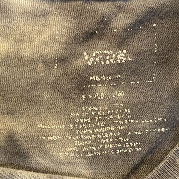 Vans Mens T-Shirt Medium Tie-Dye Gray & Black Short-Sleeve With Yellow Embroider - Picture 3 of 12